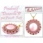 Cabochon rond en verre par Puca® 25 mm - Light Peach Pearl x1