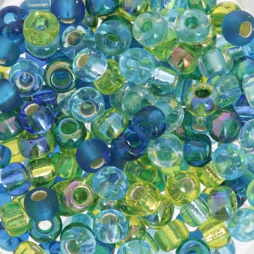 Mix de rocailles Miyuki 6/0 MIX-07 - Electric Blue Lagoon x8g
