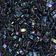 Miyuki Half Tila Beads 5x2.3x1.9 mm HTL-455 - Variegated Blue Iris Metallic x10g