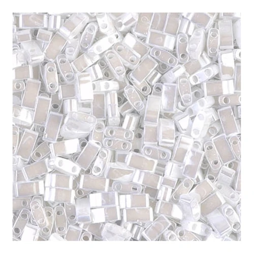 Miyuki Half Tila Beads 5x2.3x1.9 mm HTL-420 - White Pearl Ceylon x10g