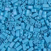 Miyuki Half Tila Beads 5x2.3x1.9 mm HTL-413 - Op Turquoise Blue x10g