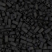 Miyuki Half Tila Beads 5x2.3x1.9 mm HTL-401F - Mat Black x10g|raw }}