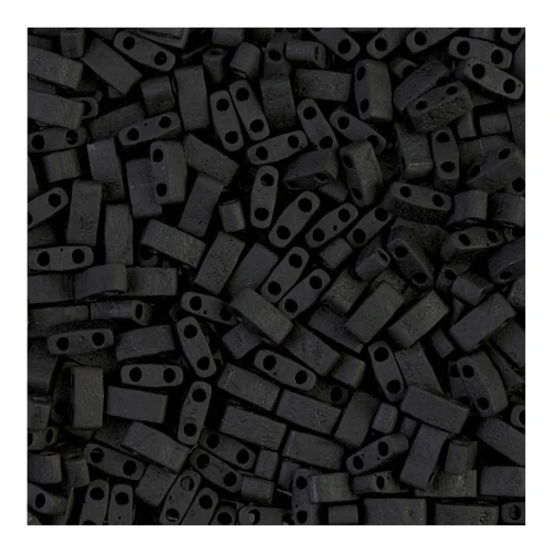 Miyuki Half Tila Beads 5x2.3x1.9 mm HTL-401F - Mat Black x10g