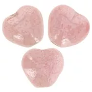 Perles coeurs 6x6.5 mm - Opaque Pink Luster x10g