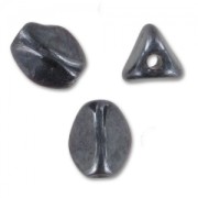 Perles en verre tchèque Pinch Beads 5x3 mm Jet Hematite x50|raw }}