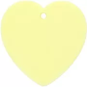 Pendentif coeur en résine opaque 36x36.5 mm - Jaune pâle x1
