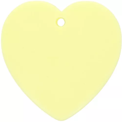 Pendentif coeur en résine opaque 36x36.5 mm - Jaune pâle x1