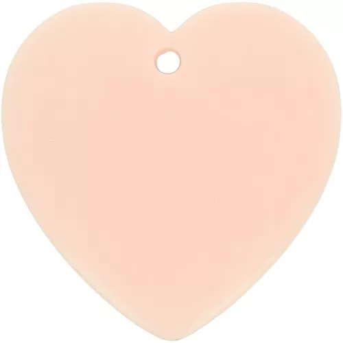 Pendentif coeur en résine opaque 36x36.5 mm - Rose clair x1