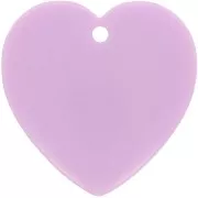 Pendentif coeur en résine opaque 36x36.5 mm - Violet clair x1