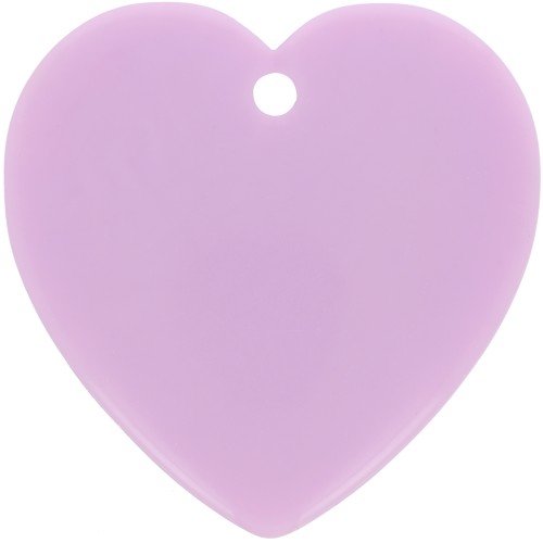 Pendentif coeur en résine opaque 36x36.5 mm - Violet clair x1
