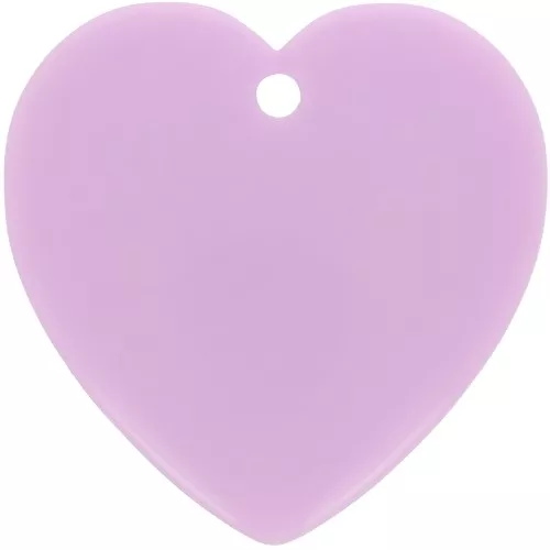 Pendentif coeur en résine opaque 36x36.5 mm - Violet clair x1
