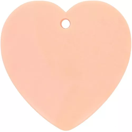 Pendentif coeur en résine opaque 36x36.5 mm - Peach x1