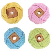 Cadeau - Perles rondes bois recouverte fil coton - Couleur & taille aléatoires x4|raw }}
