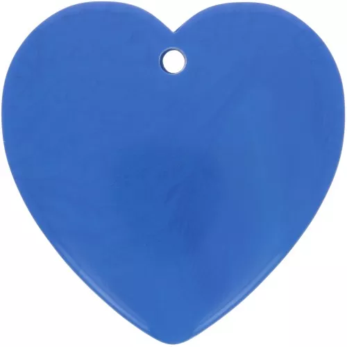 Pendentif coeur en résine opaque 36x36.5 mm - Bleu x1