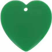 Pendentif coeur en résine opaque 36x36.5 mm - Vert sapin x1