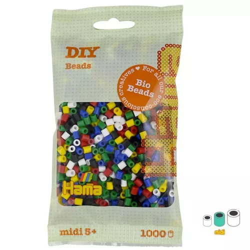 Assortiment de Perles à repasser Hama Bio MIDI 5mm Multicolore foncé (n°198) x1000