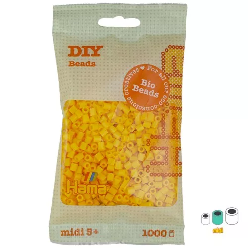 Perles à repasser Hama Bio - MIDI 5 mm - Jaune (n°03) x1000