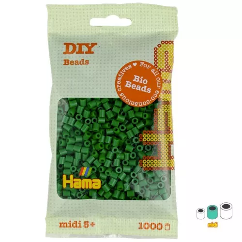 Perles à repasser Hama Bio - MIDI 5 mm - Vert (n°10) x1000