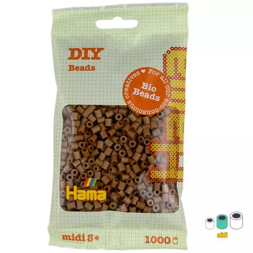 Perles à repasser Hama Bio - MIDI 5 mm - Marron glacé (n°76) x1000