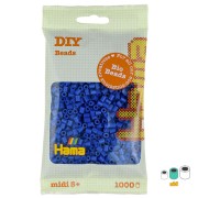 Perles à repasser Hama Bio - MIDI 5 mm - Bleu foncé (n°08) x1000