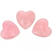 Perle coeur 17x18 mm en résine opaque - Rose marbré x1
