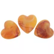 Perle coeur 17x18 mm en résine opaque - Abricot marbré x1