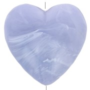 Perle coeur 17x18 mm en résine opaque - Gris glacier marbré x1