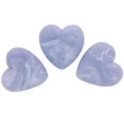 Perle coeur 17x18 mm en résine opaque - Gris glacier marbré x1