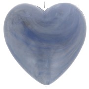 Perle coeur 17x18 mm en résine opaque - Bleu gris marbré x1