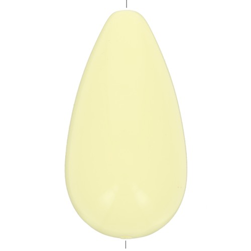 Perle poire en résine opaque 26x14 mm - Jaune pâle x1