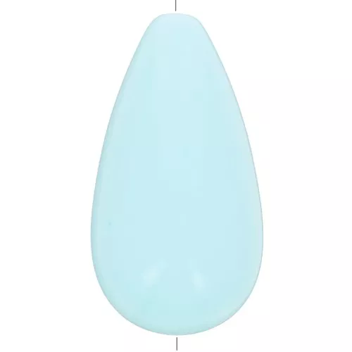 Perle poire en résine opaque 26x14 mm - Bleu pastel x1