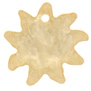 Breloque soleil martelé 16 mm - Doré à l'or fin x1