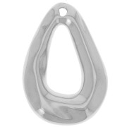 Pendentif goutte bombé martelé 25.5x18 mm - Placage Argent fin x1|raw }}
