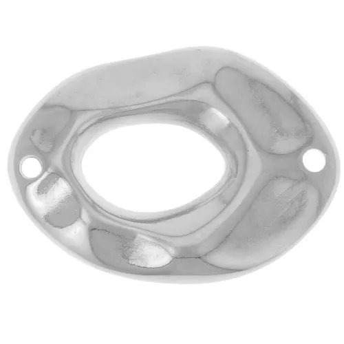 Intercalaire ovale irrégulier martelé évidé 26.5x19 mm - Placage Argent fin x1
