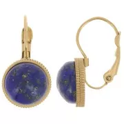 Dormeuses 22 mm pour cabochon 10 mm - Acier inoxydable 316L Doré x2