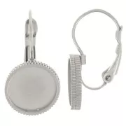 Dormeuses 22 mm pour cabochon 10 mm - Acier inoxydable 316L x2