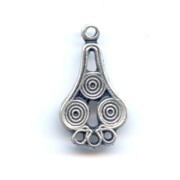 Intercalaires ethniques boucle d'oreille 22mm argenté vieilli x2