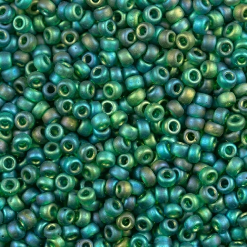 Rocaille Miyuki 15/0 156FR - Mat Tr Dark Emerald AB x8g