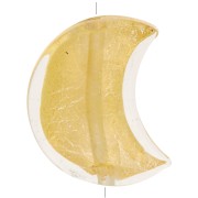 Perle de Murano lune - 17x13.5 mm - crystal et feuille d'or x1|raw }}
