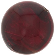Perle de Murano bombée 15 mm Ruby et feuille d'argent x1|raw }}