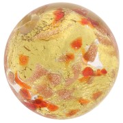 Perle de Murano ronde 10 mm Rouge tacheté et feuille d'or x1|raw }}