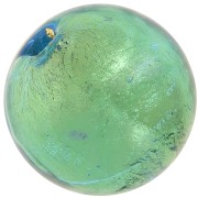 Perle de Murano ronde 8 mm Aquamarine et feuille d'or x1|raw }}