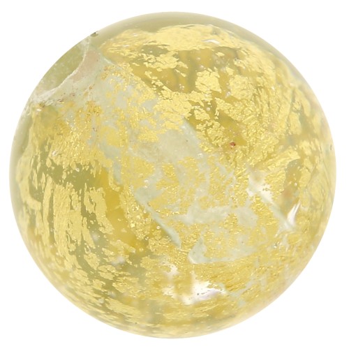 Perle de Murano ronde - Galaxy - 8 mm Crystal et feuille d'or x1