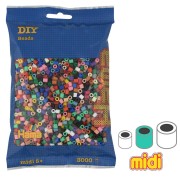 Assortiment de perles à repasser Hama MIDI 5 mm Mix Multicolore (n°67) x3000|raw }}