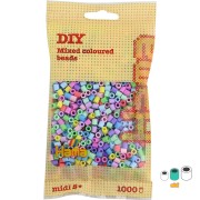 Assortiment de perles à repasser Hama MIDI 5 mm Multi Pastel (n°50) x1000|raw }}