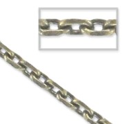 Chaîne maille forçat ovale limée 2,5 mm bronze x1m