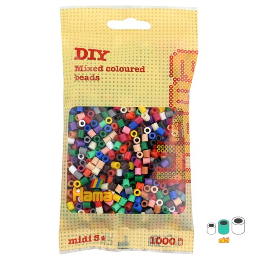 Assortiment de perles à repasser Hama MIDI 5 mm Multi Nature x1000