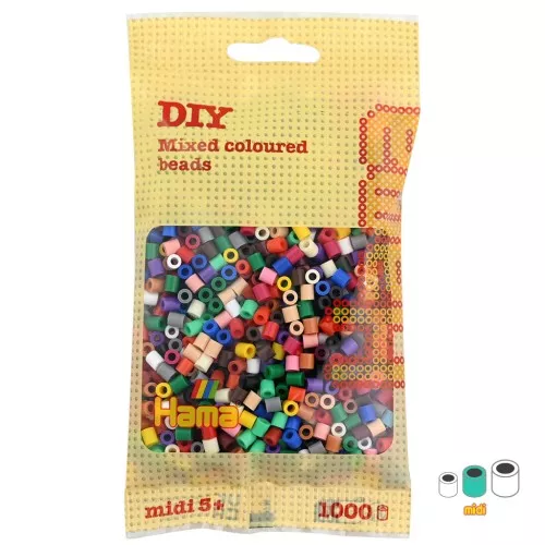 Assortiment de perles à repasser Hama MIDI 5 mm Multi Nature x1000