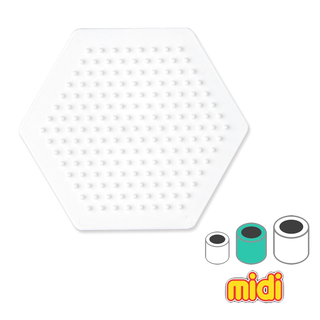 Plaque hexagonale 12,5x11,5 cm pour perles Hama Midi x1 - Perles & Co