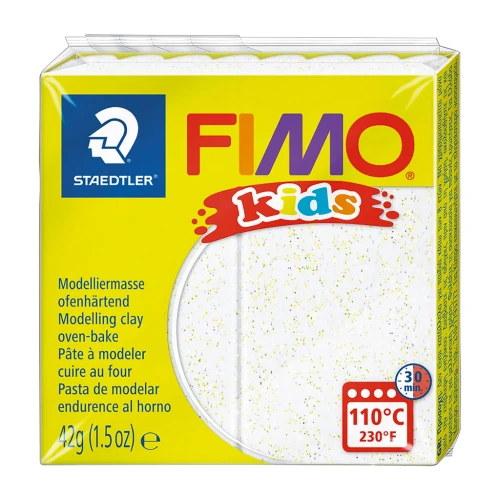 Pâte Fimo Kids 42gr Blanc Pailleté (n°52)